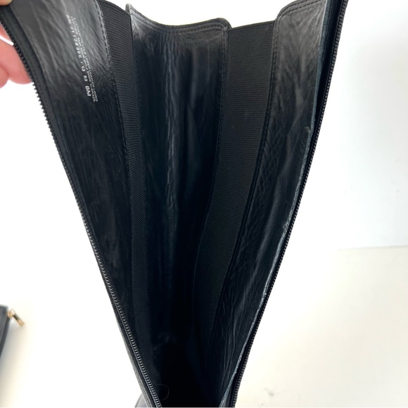 ♦️SOLD♦️TORY BURCH Christy Black Pebbled Leather Stretch Knee High Riding Boots - Picture 11 of 12